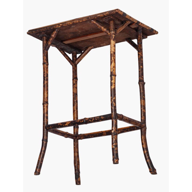 Wood Vintage Petite Tortise Bamboo Side Table For Sale - Image 7 of 11