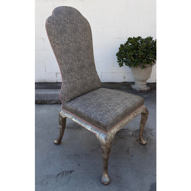 1990s Dennis and Leen Silver Giltwood Dining Chairs, Set of 6 For Sale - Image 5 of 8