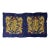 Vintage Hand Embroidered Double Dragons Longevity Navy Blue Fabric Art For Sale