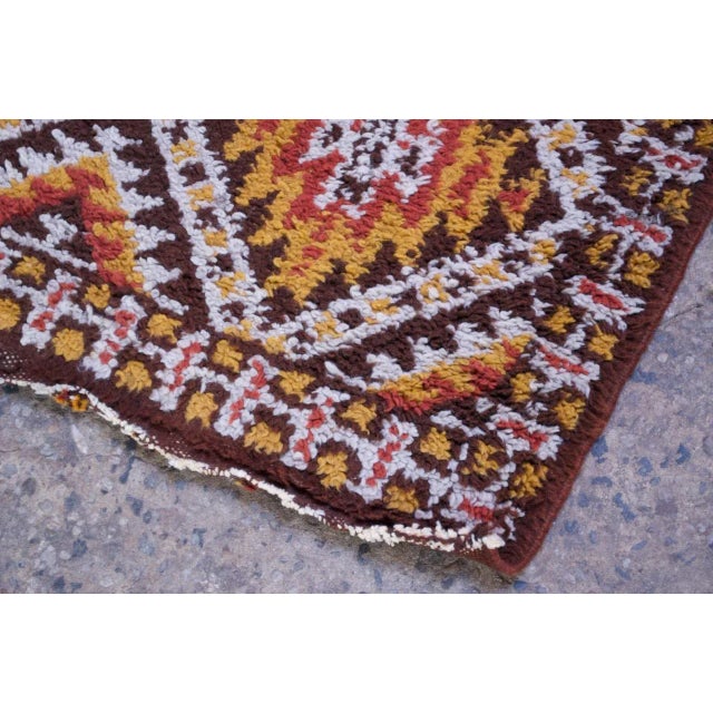 Textile Vintage Hand Knotted Berber Wool Tribal Rug For Sale - Image 7 of 13
