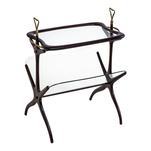 Side Table With Magazine Rack Attributed to Cesare Lacca, Italy, 1950s For Sale