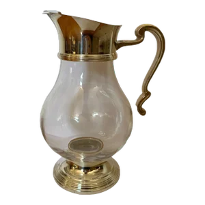Vintage Christofle Crystal and Silverplate Water Pitcher With Box