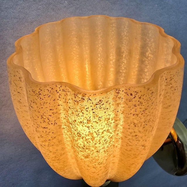 1990s 1990s Olive Green and Amber Murano Glass Sconces - a Pair For Sale - Image 5 of 13