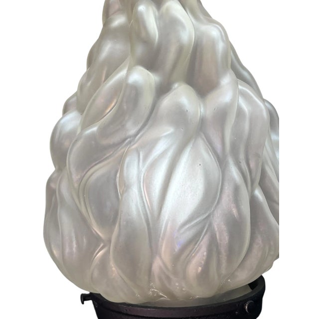 1910s Curved Arm Exterior Sconces With Antique Flame Shades #2552 For Sale - Image 4 of 6