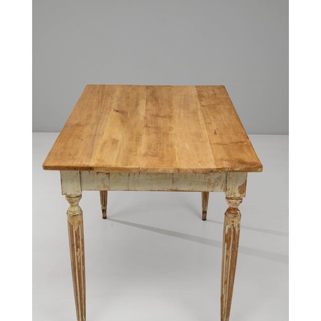 20th Century French Gustavian Wood Patinated Side Table For Sale - Image 14 of 18