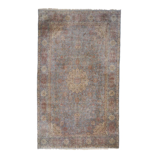 Mid 20th Century Vintage Persian Kerman Rug - 13'09 X 23'02 For Sale