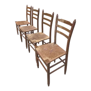Antique Ladder Back Chairs - Set of 4
