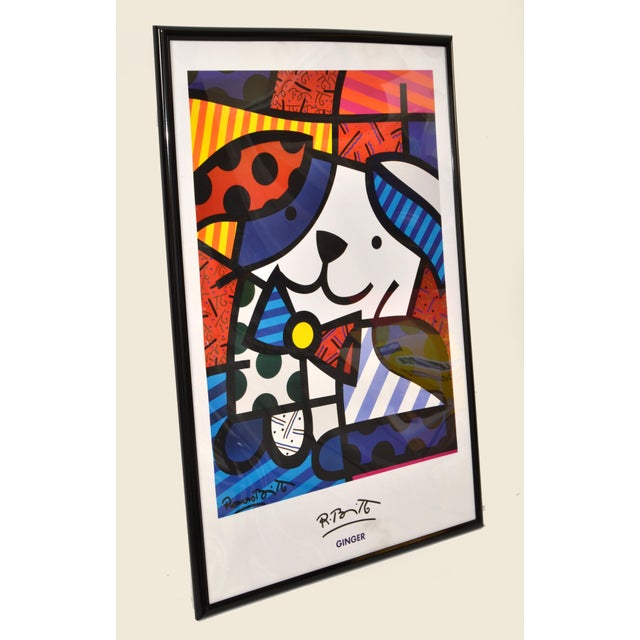 Romero Britto Colorful Pop Art Dog Print 'Ginger' Mid-Century Modern 2010 For Sale In Miami - Image 6 of 16