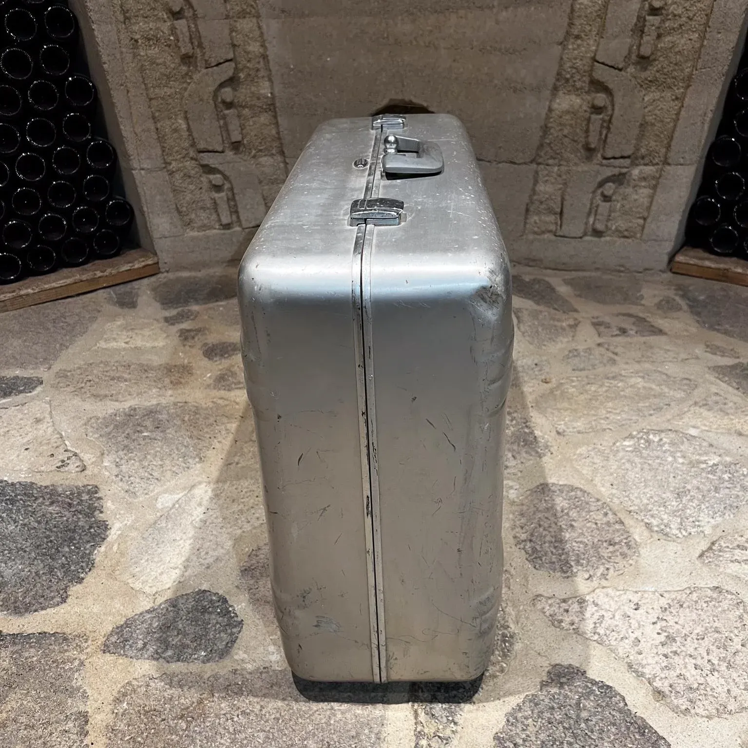 1970s Zero Halliburton Aluminum Hard Suitcase Vintage Modern