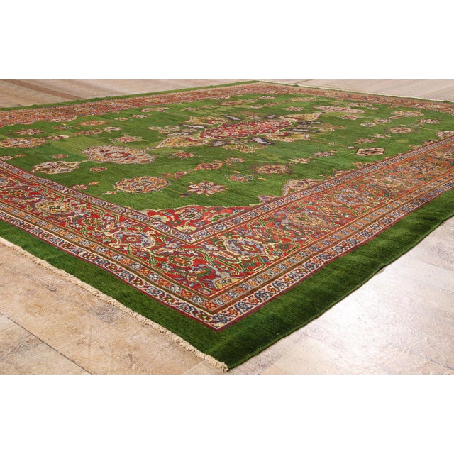 Forest Green Late 19th Century Persian Sultanabad Rug, 09'06 X 12'03 For Sale - Image 8 of 10