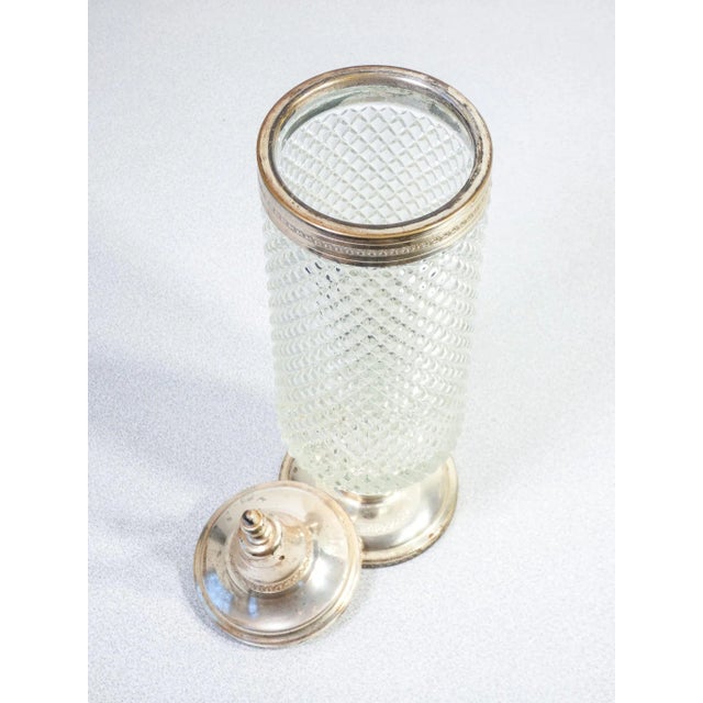 Glass and Silver Compote Dish, 1940s For Sale - Image 3 of 6