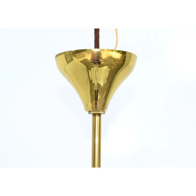 Emil Stejnar Austria Six Light Brass Blown Glass Flush Mount Sputnik Orbit, 1950 For Sale - Image 11 of 13
