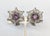 Mid-Century Modern Vintage 1950s Signed Napier Silvertone Filigree Faux-Amethyst Flower Clip Earrings- 2 Pieces For Sale - Image 3 of 8