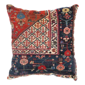 1880's Antique Caucasian Kuba Rug Pillow - 01'09 X 01'09 X 0'09