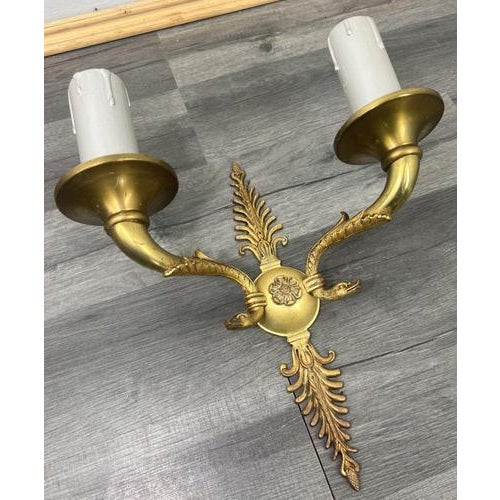 Vintage French Style Ornate Wall Sconces, Set of 2 For Sale - Image 4 of 12