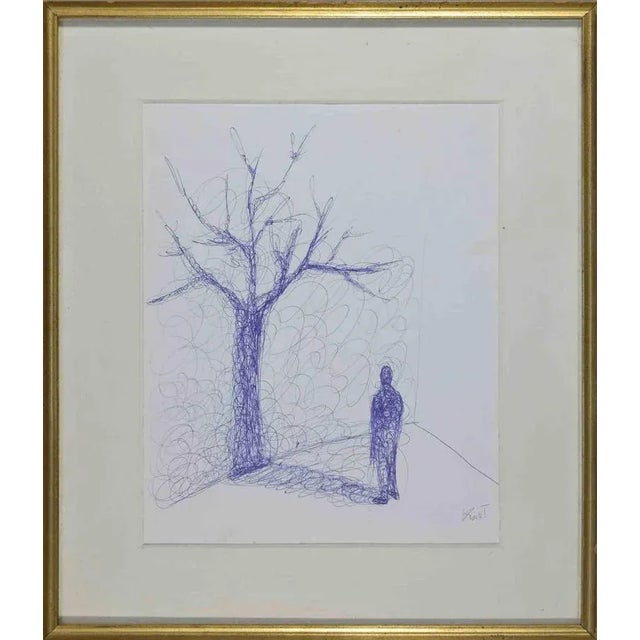 Contemporary Keziat, A Man's Shadow, Drawing, 2023 For Sale - Image 3 of 3