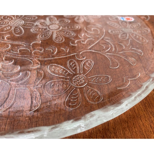 Large Mid-Century Finnish Glass Plate from Humppila For Sale - Image 12 of 18