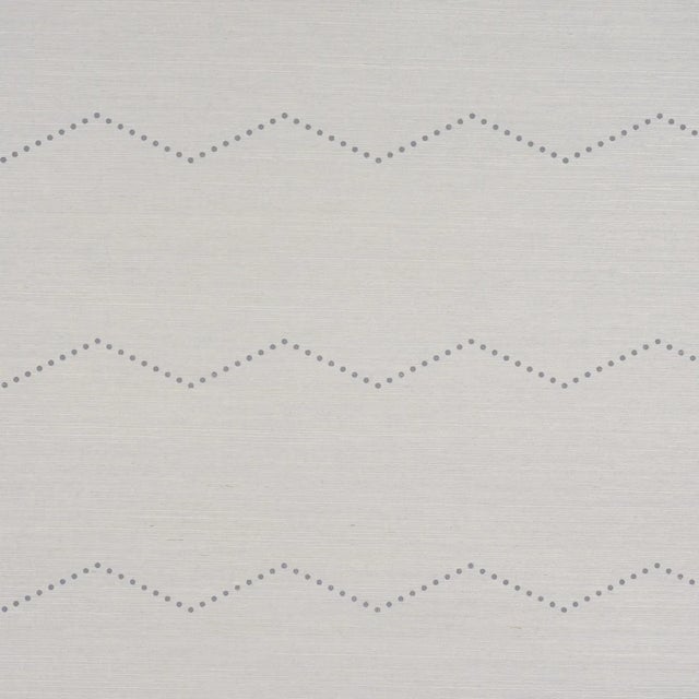 SAMPLE - Schumacher Rivet Stripe Sisal Wallpaper In Dove For Sale