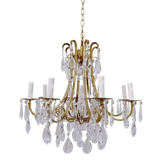 Mid-Century Italian Brass Chandelier For Sale