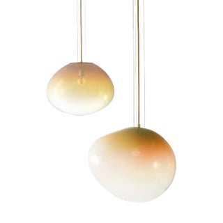 Sirius Amber Iridescent Pendants Size L & XXL by Simone Lueling for Eloa, Set of 2 For Sale