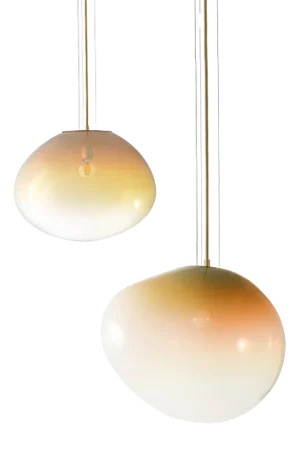 Sirius Amber Iridescent Pendants Size L & XXL by Simone Lueling for Eloa, Set of 2