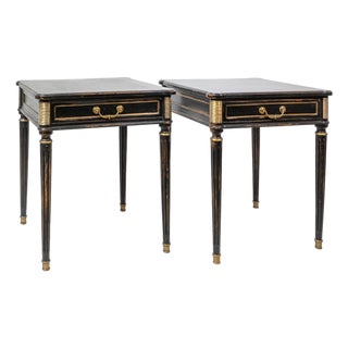 1950s Pair of Hollywood Regency End Table in the Style of Maison Jansen For Sale