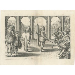 Crispin de Passe the Younger, Royal Equestrian Illustration of Le Maneige Royal, France, 1666, Engraving For Sale