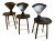 Modern Cherner Style Walnut Stool- Set of 3 For Sale