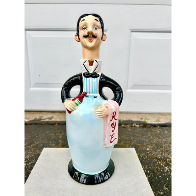 Mid 20th Century Figural Butler Ceramic Rye Decanter For Sale - Image 10 of 10