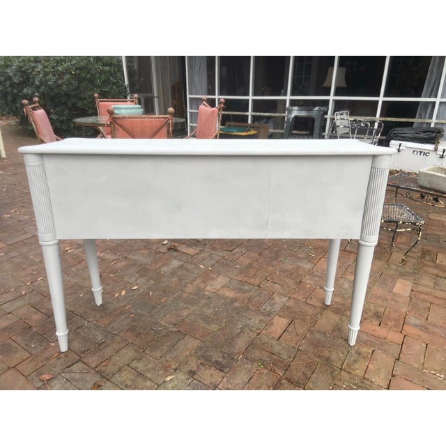 Vintage Wooden and Rattan Sideboard Buffet With Shell Knobs For Sale - Image 11 of 12