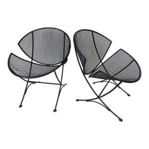 Mid 20th Century Tempestini Orange Slice Chairs, A Restored Pair