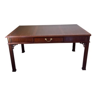 Councill Solid Mahogany Chippendale Style Executive Desk For Sale
