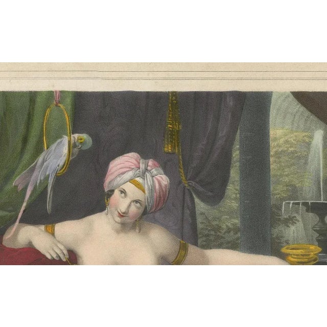 After Schrödter, Ulrika, Reclining Woman with Parrots, 1840, Lithograph For Sale - Image 5 of 10