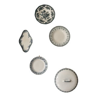 Vintage Wall Composition in Earthenware and Ceramic, 1950s, Set of 5 For Sale