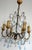 Gold Antique Gilded Metal Murano Glass Drop Six-Light Chandelier, 1930s For Sale - Image 8 of 14
