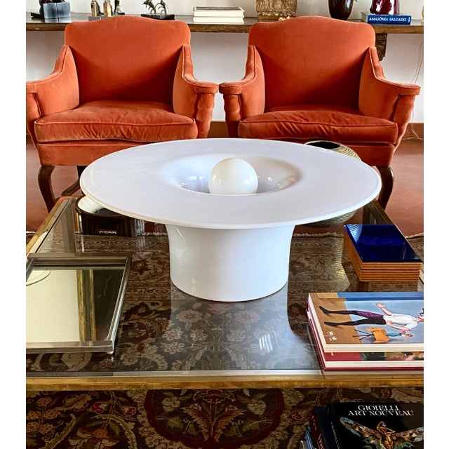 Monumental Space age floor / table lamp attributed to Angelo Mangiarotti Italy 1960s Thermoformed plastic and metal frame....