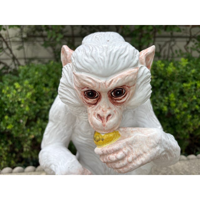 Mid-Century Modern 1960s Italian Glazed Terracotta Monkey Sculpture For Sale - Image 3 of 12