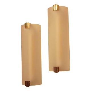 Vintage French Art Deco Brass Sconce, 1930s For Sale