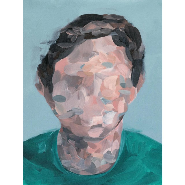 Portrait No.4 - Abstract Figurative Painting on Paper, Expressive Contemporary Art For Sale