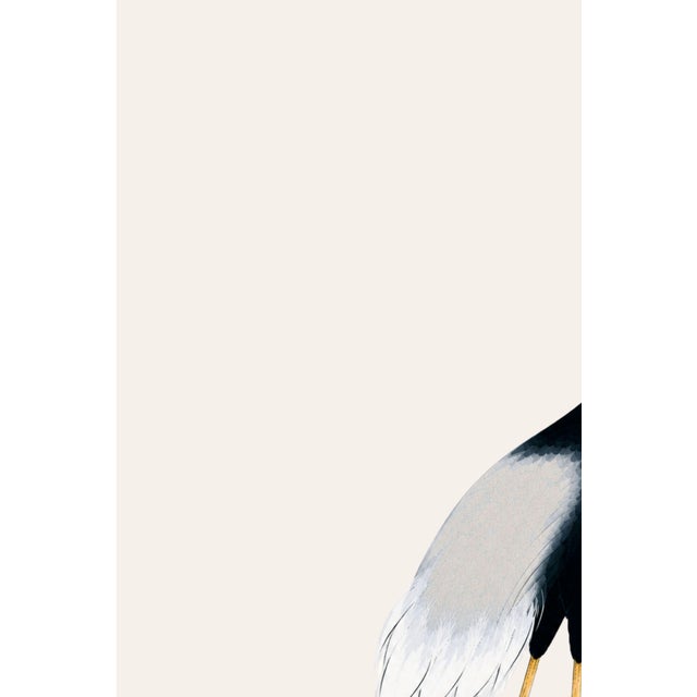 Contemporary Japanese Crane Study 3, Neutral Coastal Print, 24" X 36" For Sale - Image 3 of 10