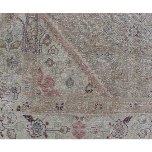 Textile Persian Hamedan Vintage Gallery Rug With Sub-Geometric Design Earth Tones For Sale - Image 7 of 11