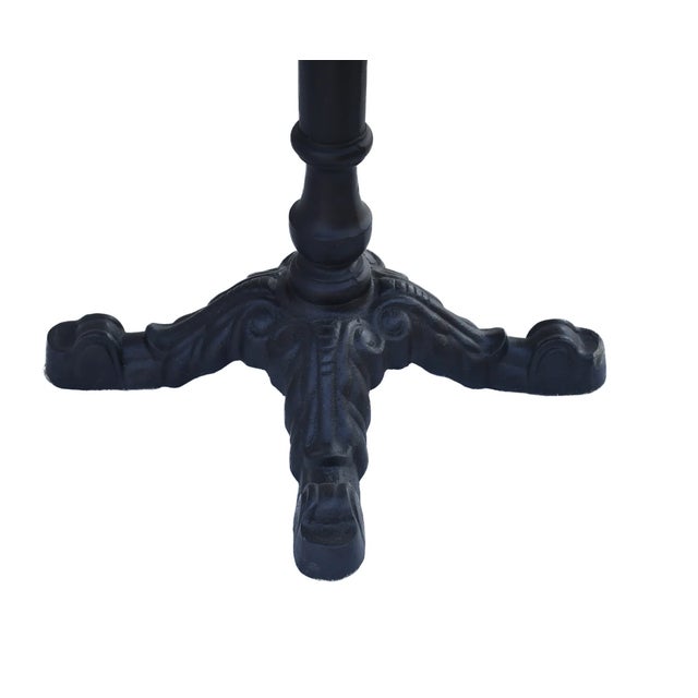 Matthew Izzo Home Avignon Lightly Distressed Oak French Bistro Table With Cast Iron Base - Square For Sale - Image 4 of 7