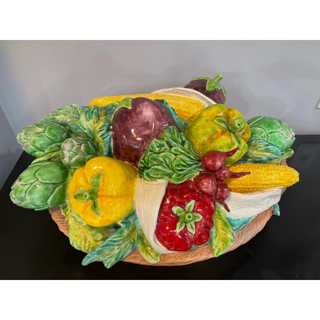 Italian Vintage Large Italian Made Ceramic Centerpiece For Sale - Image 3 of 7