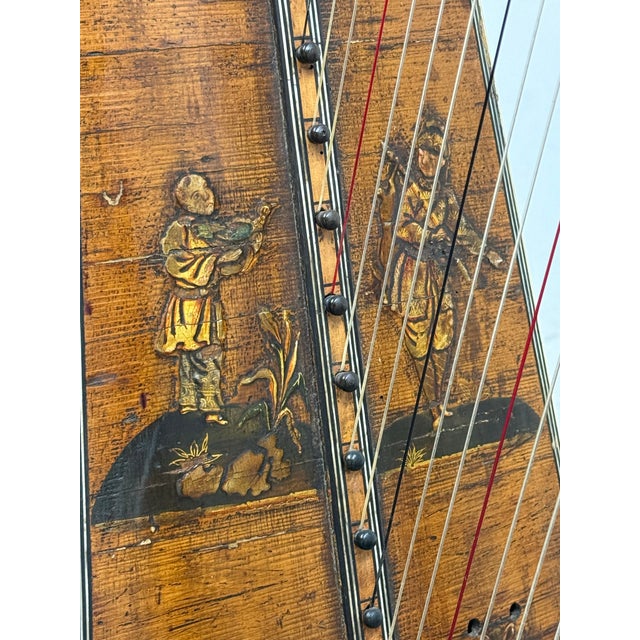 18th Century French Harp With Hand Painted Chinoiserie Motifs For Sale - Image 10 of 12