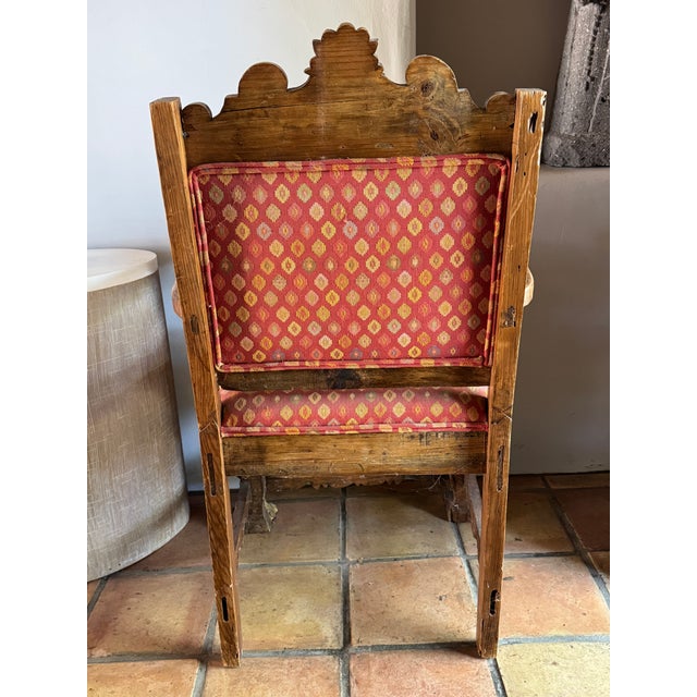 Spanish Revival Late 19th Century A Spanish Colonial Revival Carved Hardwood Armchair. For Sale - Image 3 of 9