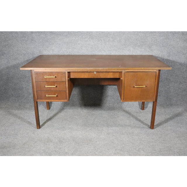 Mid 20th Century Mid 20th Century Mid-Century Walnut Desk For Sale - Image 5 of 12