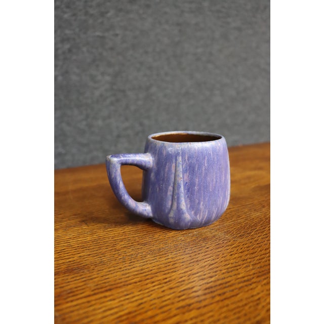 Van Briggle Early 20th Century Attributed Van Briggle Art Pottery Matte Glaze Mug, Blue-Purple For Sale - Image 4 of 11