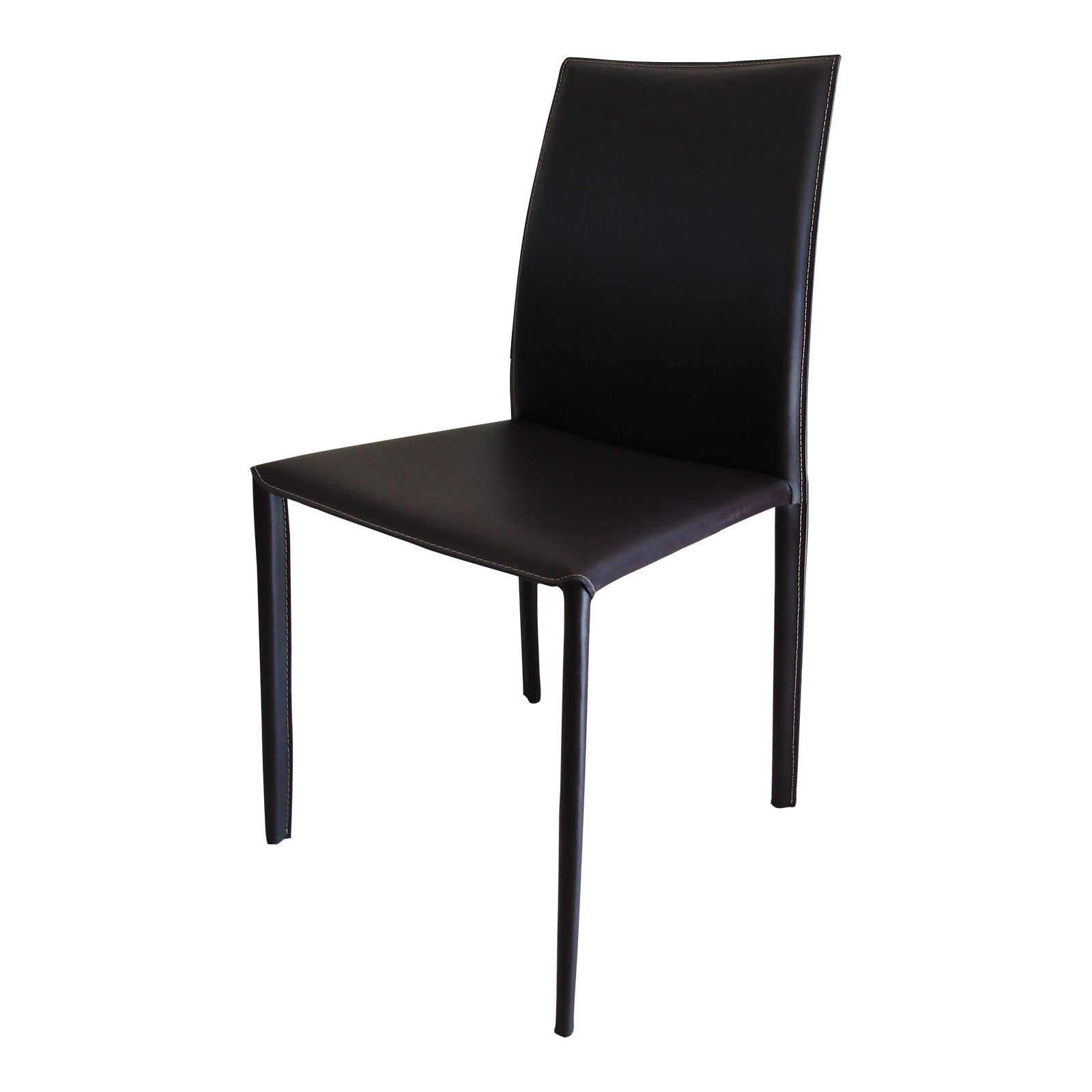 2000s Baxton Studio Alicia Black Bonded Leather Dining Chair Chairish