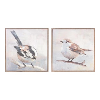 Framed Bird Canvas Block (Set of 2) For Sale