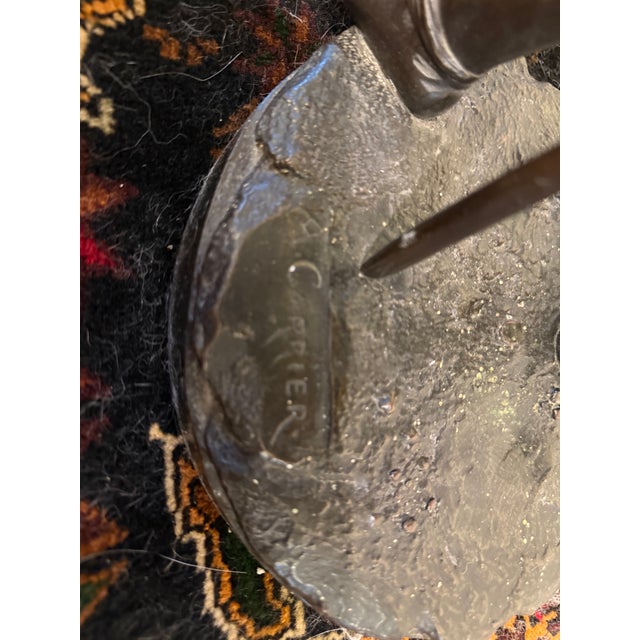 Impressive 25” 19th Century French Bronze Sculpture, "The Landsknecht" (Or "Cavalier"), by Albert-Ernest Carrier-Belleuse (1824–1887) For Sale - Image 11 of 14